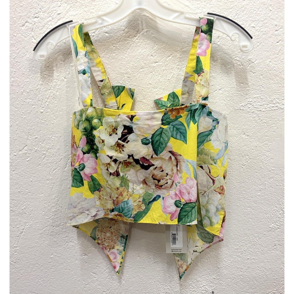 CARA CARA $275 NWT Nancy Layered Floral Poplin Crop Top XXS - Picture 4 of 9